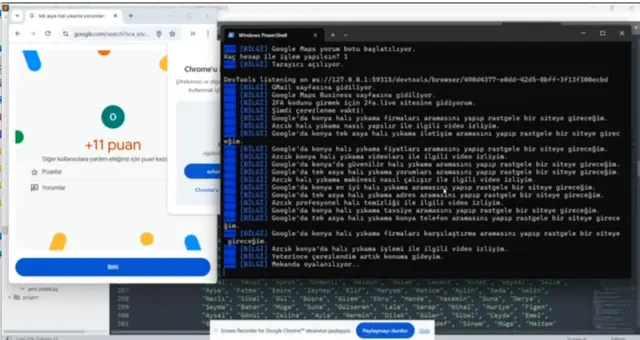 Python Google Maps Yorum Botu